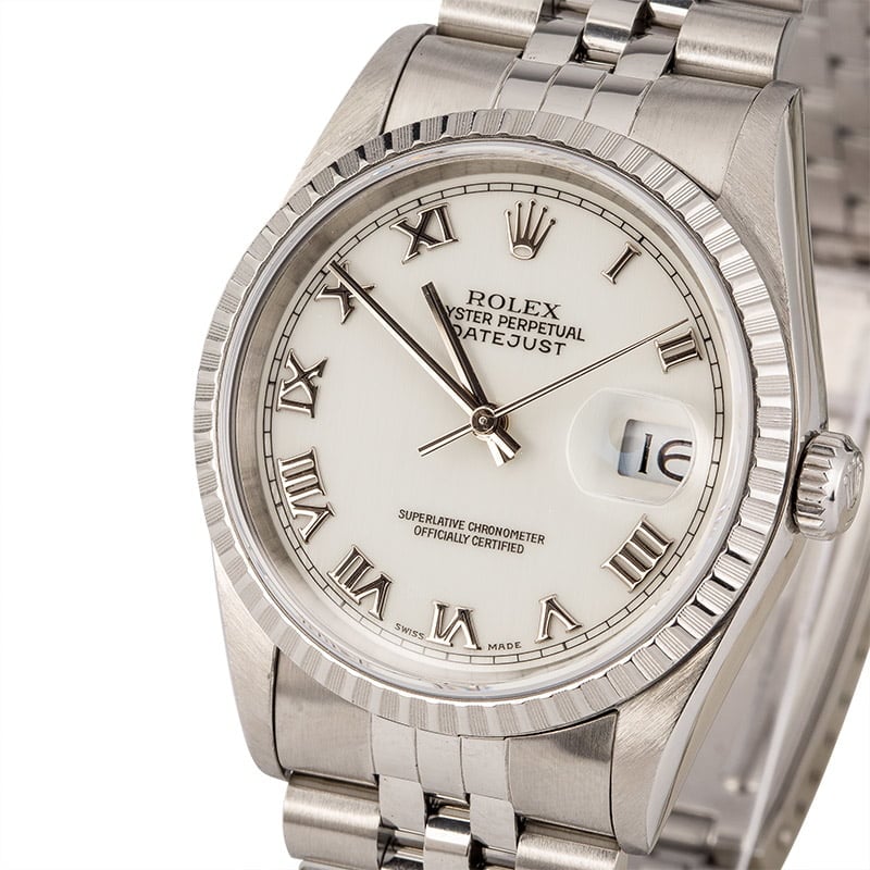 Pre-Owned Rolex Datejust 16220 Roman Markers