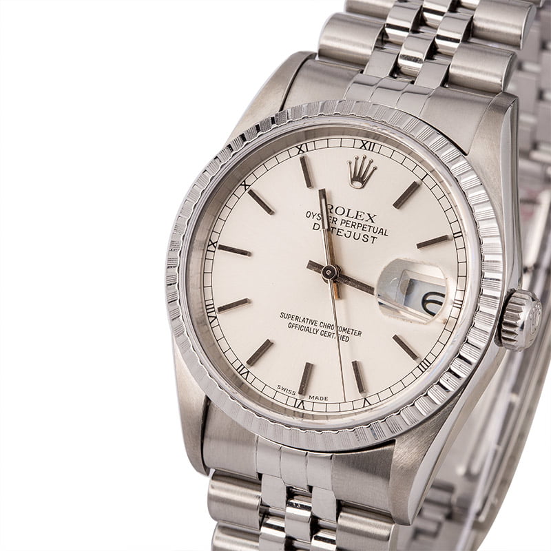 Used Rolex Datejust 16220 Silver Index