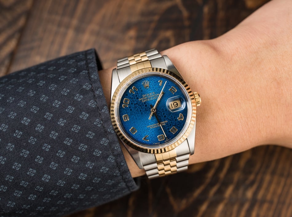 Datejust Rolex 16233 Blue Arabic Dial