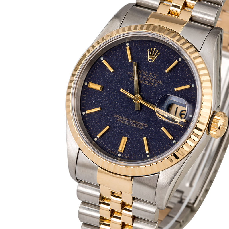 Men's Rolex Datejust 16233 Blue Index Dial