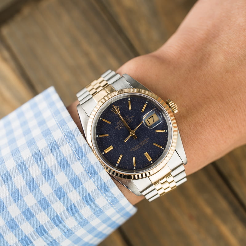 Men's Rolex Datejust 16233 Blue Index Dial