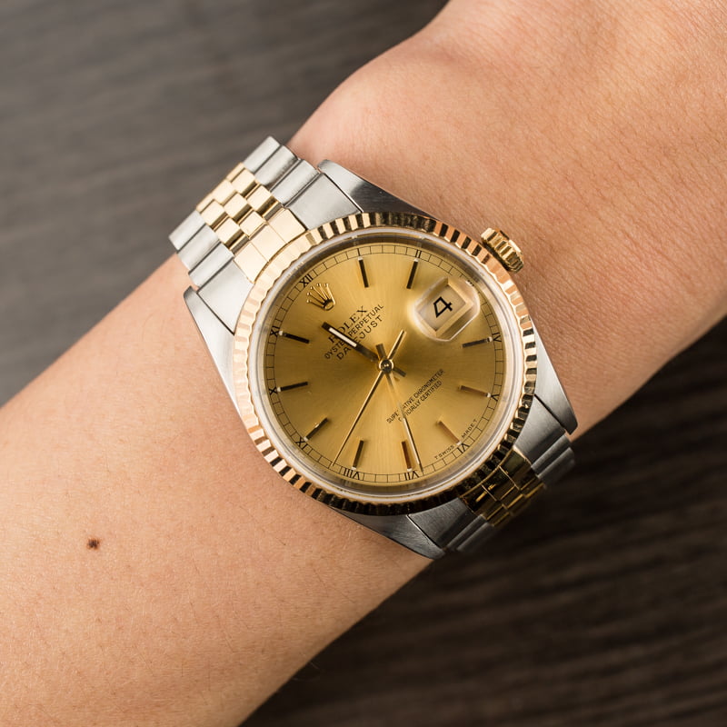 Pre-Owned Rolex Datejust 16233 Two Tone Jubilee Band