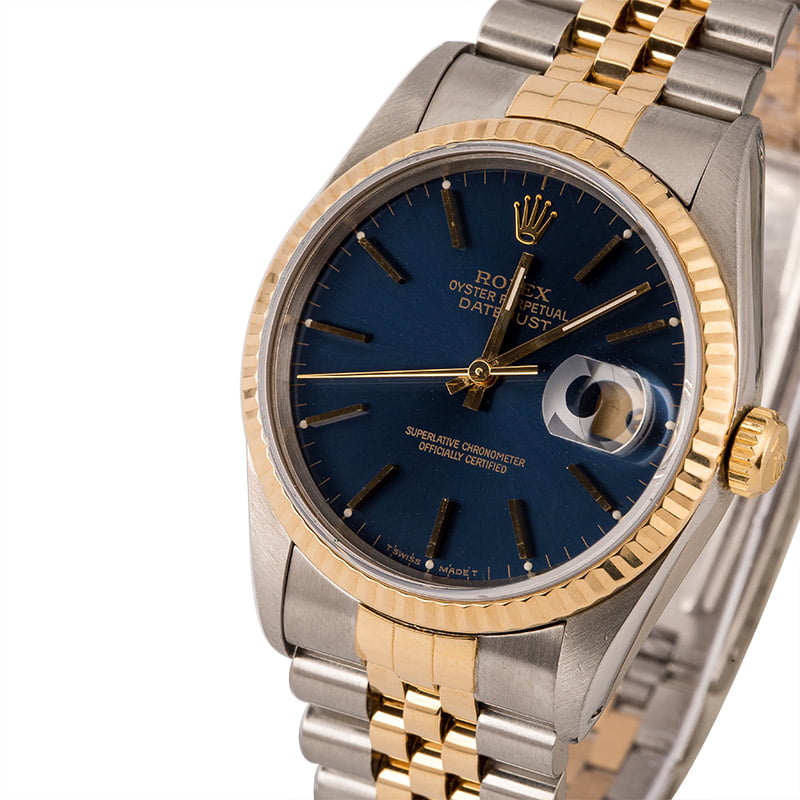 PreOwned Rolex Datejust Two Tone 16233 Blue Dial