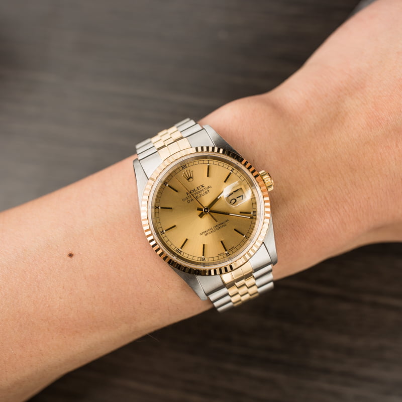 Pre Owned Champagne Dial Rolex Datejust 16233
