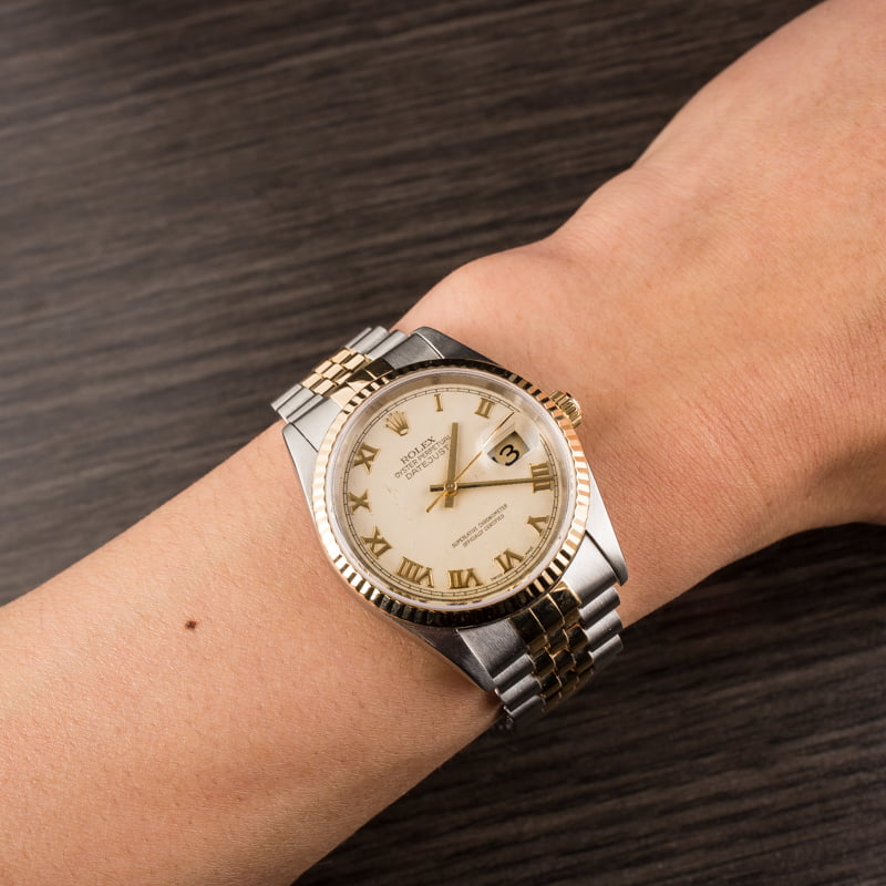 Pre Owned Rolex Datejust 16233 Ivory Pyramid
