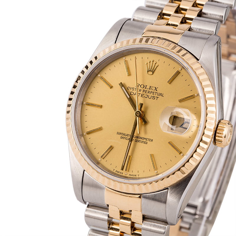 Pre-Owned Rolex Datejust 16233 Champagne Index Watch