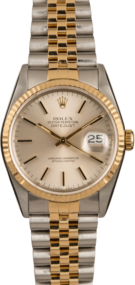 Pre-Owned Rolex 36MM Datejust 16233 Silver Dial T