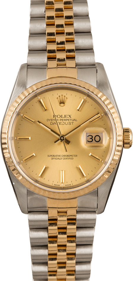 Used Rolex Datejust 16233 Champagne Dial Watch