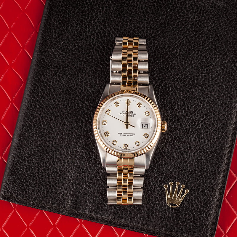 Pre-Owned Rolex Datejust 16233 Diamond Hour Markers