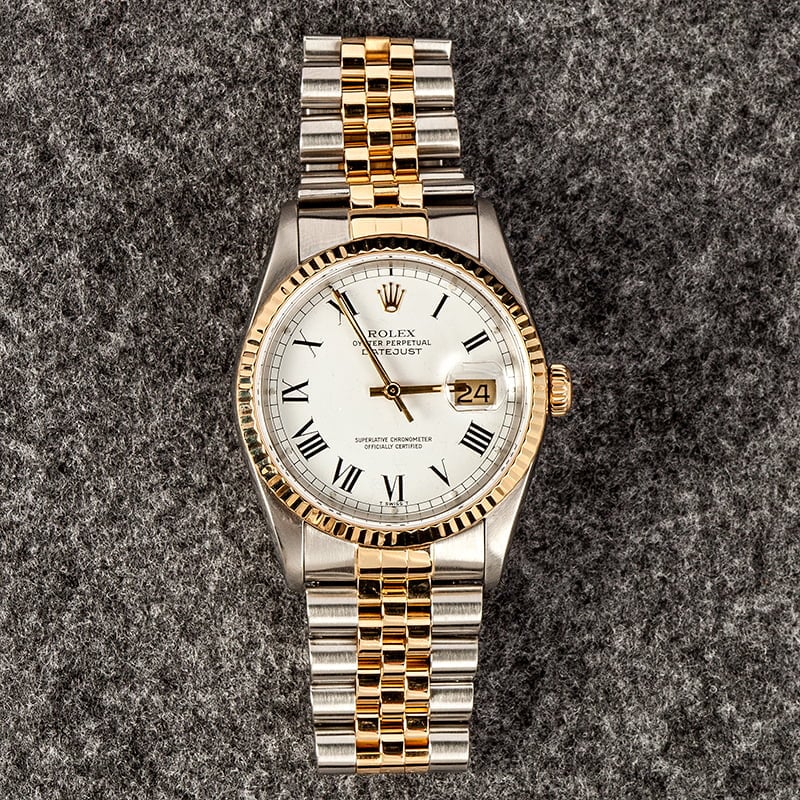 Datejust Rolex 16233 White Roman Dial