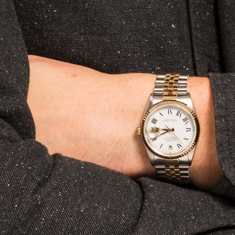 Datejust Rolex 16233 White Roman Dial