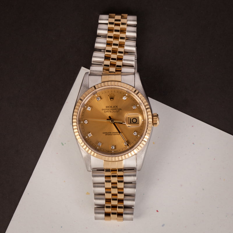 Datejust Rolex 16233 Champagne Diamond