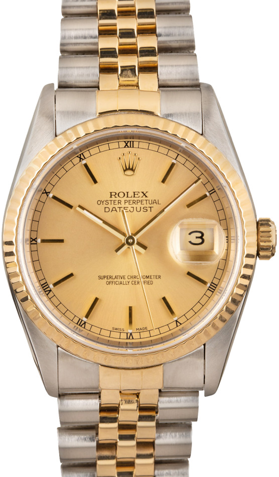 Pre-Owned Rolex Datejust 16233 Champagne Dial Watch