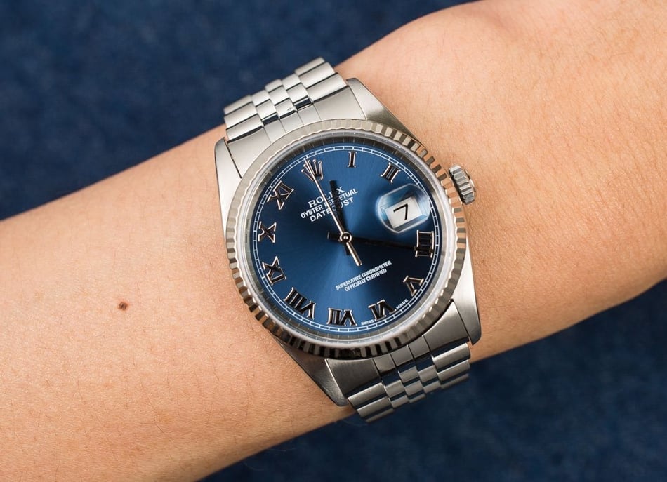 Genuine Rolex Datejust 16234 Blue Roman Dial