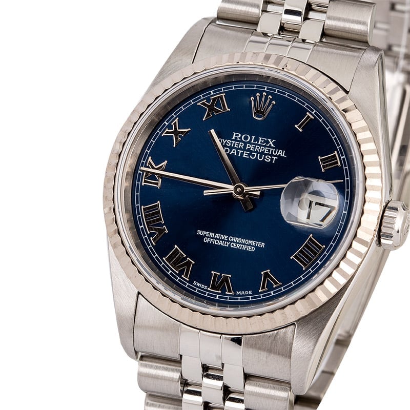 Men's Rolex Datejust 16234 Blue Roman Dial