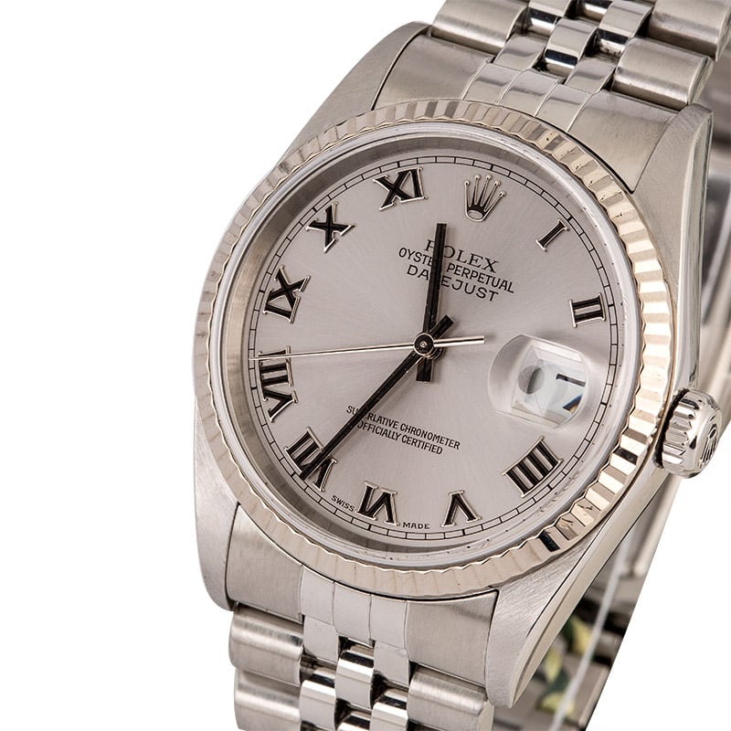 Rolex Datejust 16234 Rhodium Roman Dial