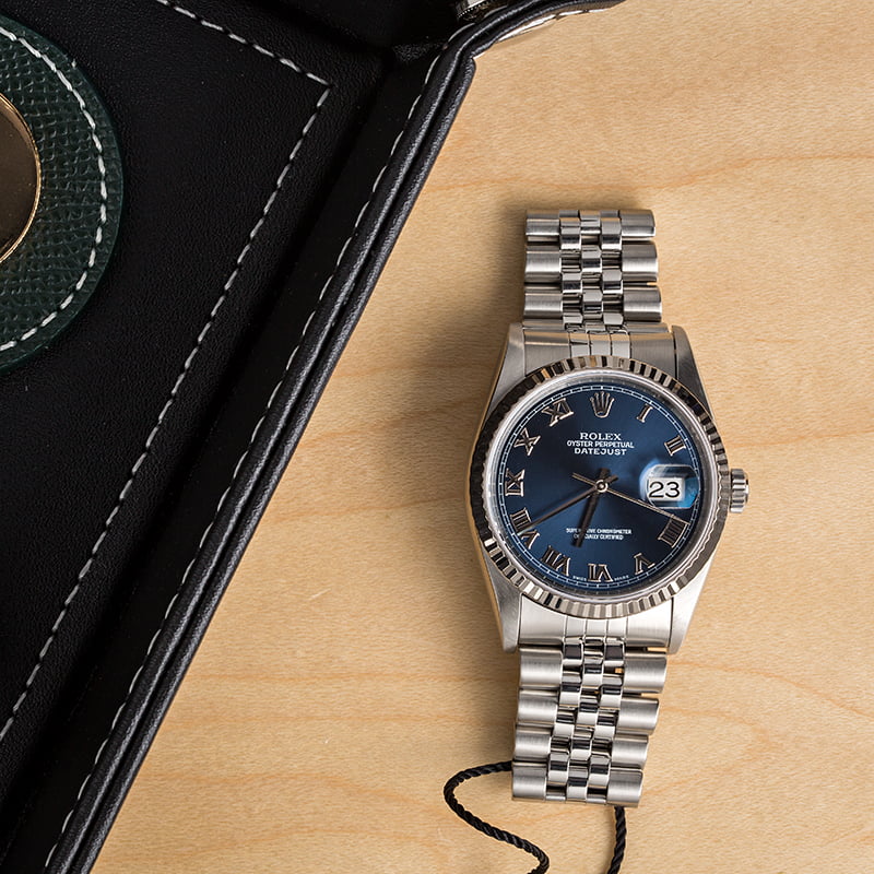 Rolex Steel Datejust 16234 Blue Dial