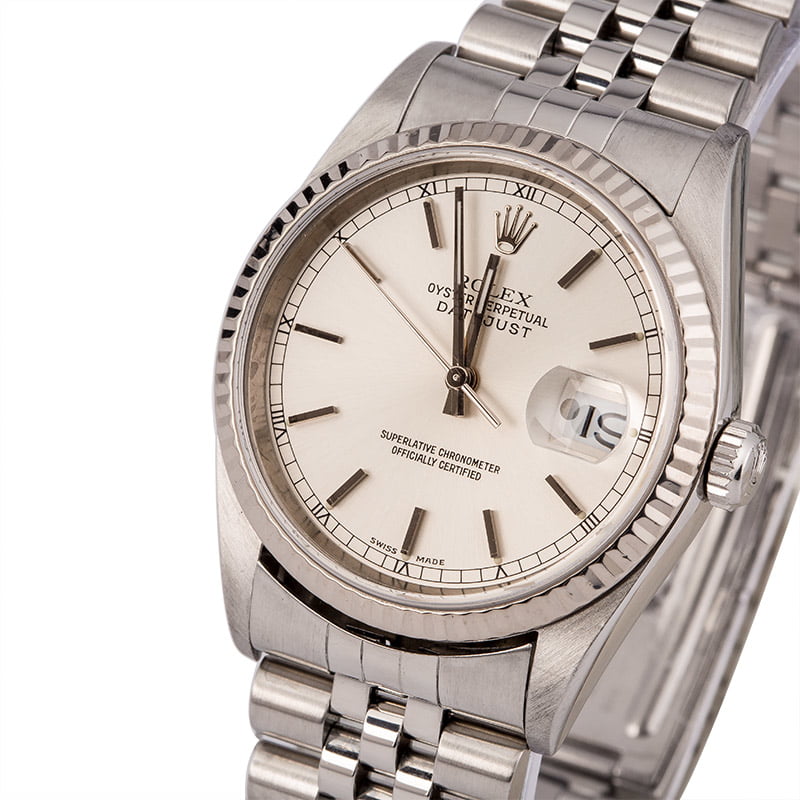 Pre-Owned Rolex Datejust 16234 Silver Index Dial Jubilee Bracelet T