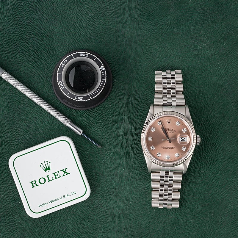 Pre Owned Rolex Datejust 16234 Salmon Diamond Dial