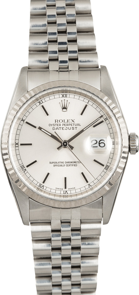 Used Rolex Datejust 16234 Silver Dial with Steel Jubilee