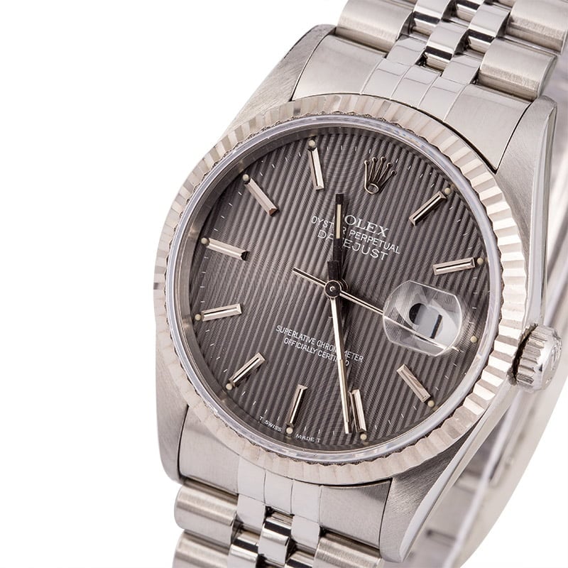 Pre Owned Rolex Datejust 16234 Slate Tapestry Index Dial
