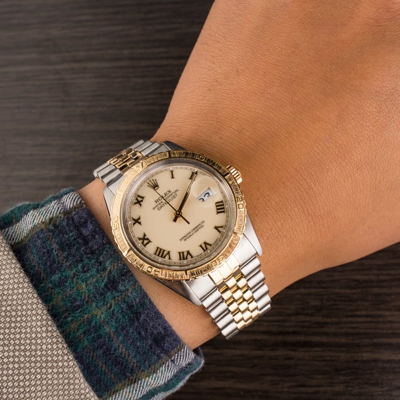 Pre-Owned Rolex Datejust 16253 Ivory Roman Dial