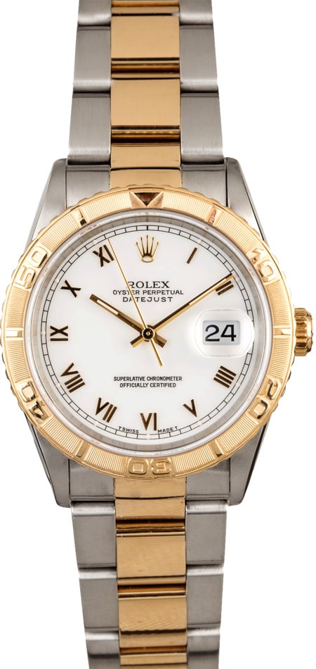 Rolex Datejust Turn-O-Graph 16263 White Roman Dial