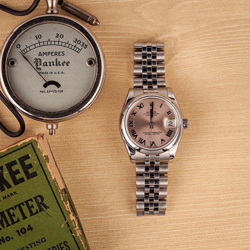 Pre-Owned Rolex Datejust 178240 Pink Roman Dial