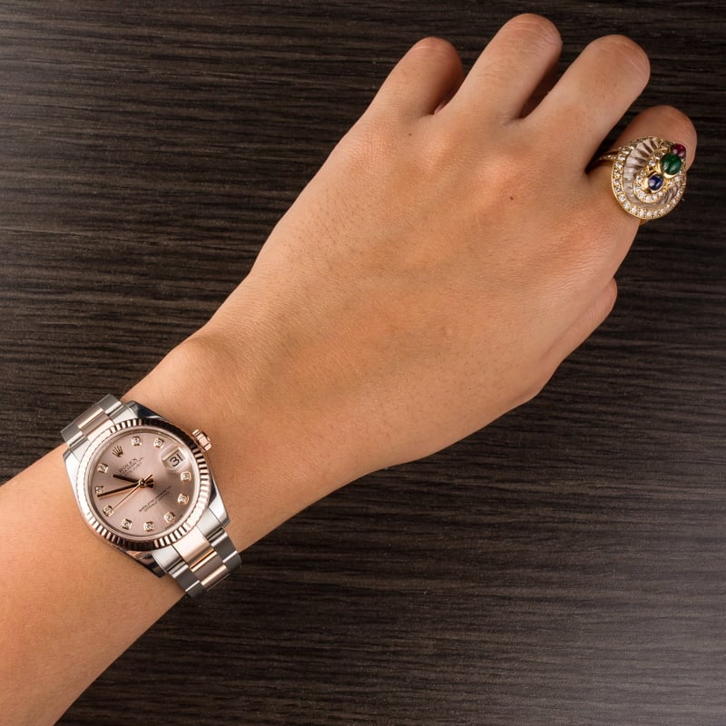 Pre-Owned Rolex Datejust 178271 Two Tone Everose Oyster
