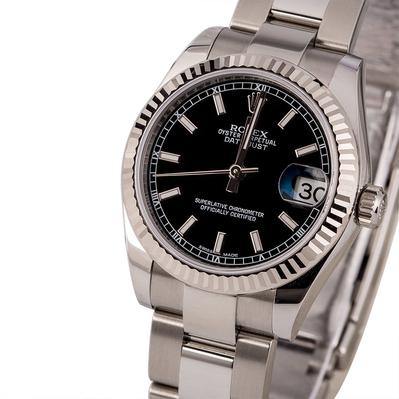 Pre Owned Rolex Ladies Datejust 178274 Black Dial