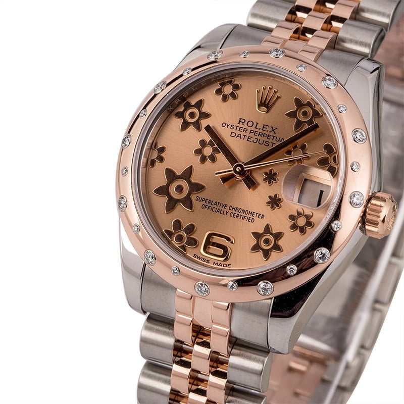 Used Rolex Datejust 178341 Bronze Floral Dial