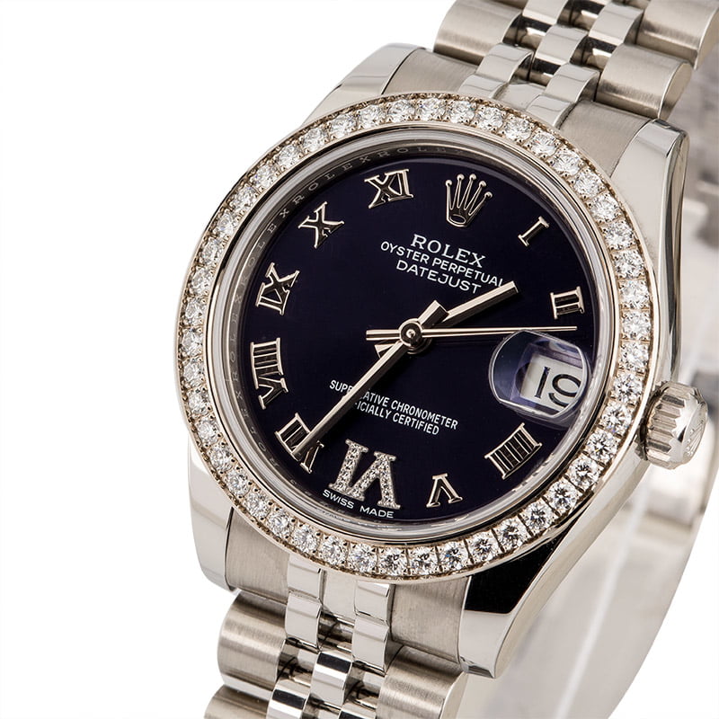 Rolex Datejust 178384 Purple Roman Dial