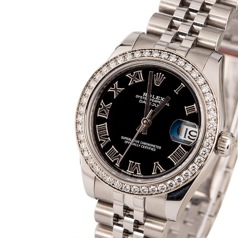 Rolex Datejust 179384 Black Roman Dial