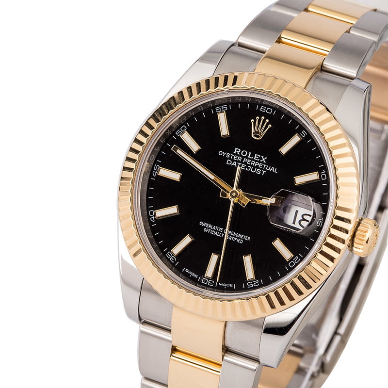 datejust 41 two tone black dial