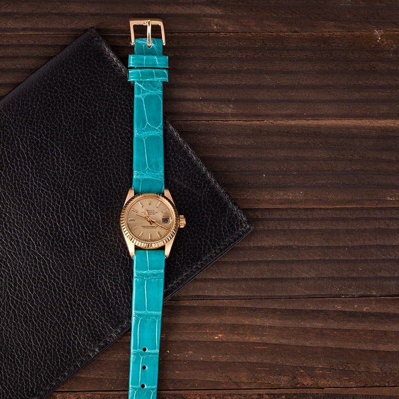 Pre Owned Rolex Datejust 6917 Torquoise Leather Bracelet