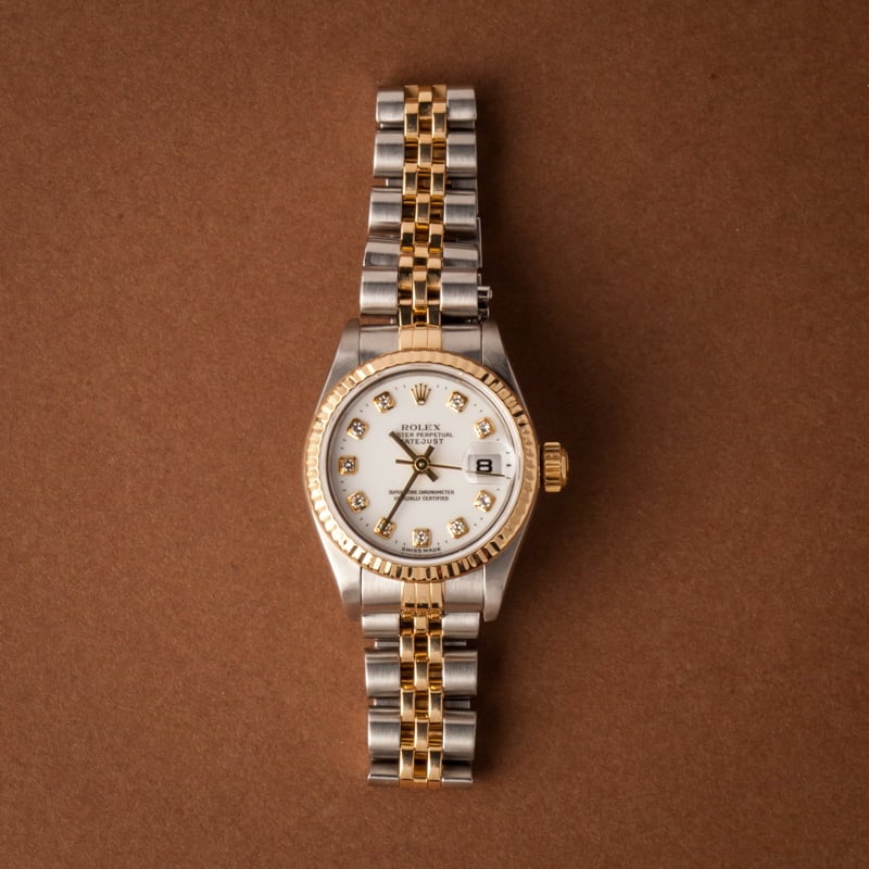 Pre-Owned Rolex Datejust 69173 White Diamond Dial