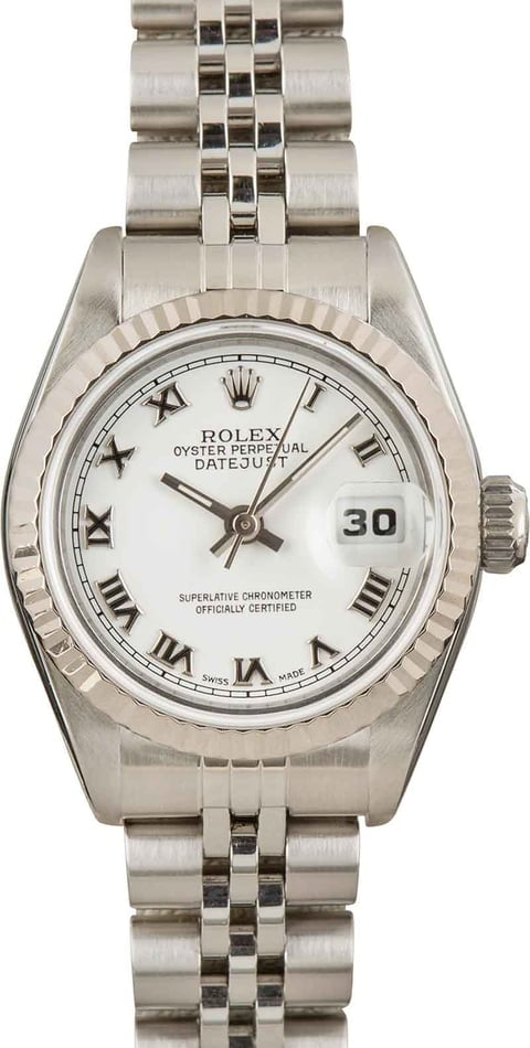 Pre-Owned Rolex Ladies Datejust 69174 White Dial