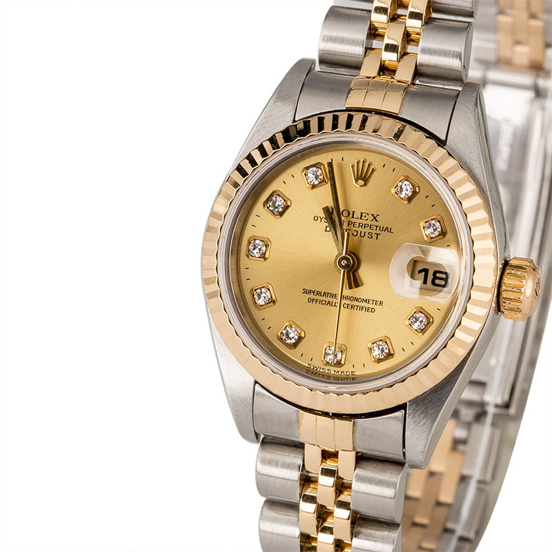 Rolex Datejust 79173 Two Tone Jubilee with Diamonds