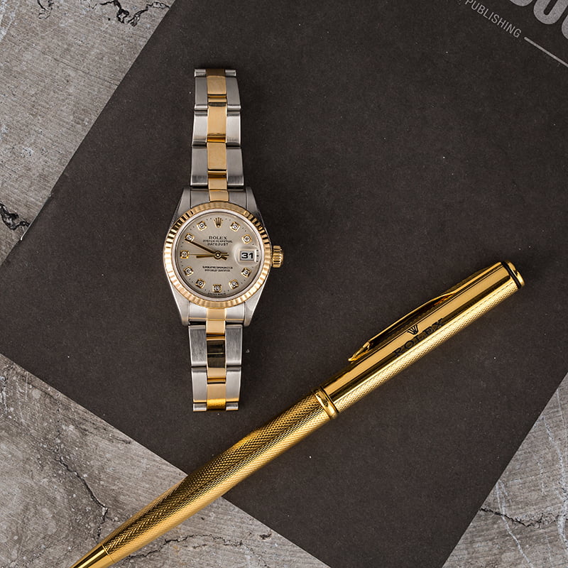 Pre Owned Rolex Two Tone Diamond Dial Datejust 79173