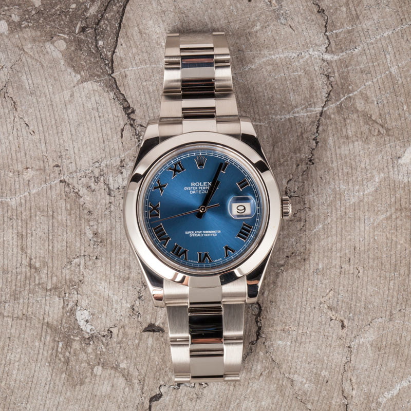 Rolex Datejust 41 Ref 116300 Blue Roman