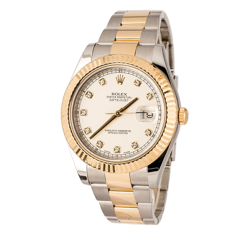 Pre-Owned Rolex Datejust 116333 Ivory Diamond Dial