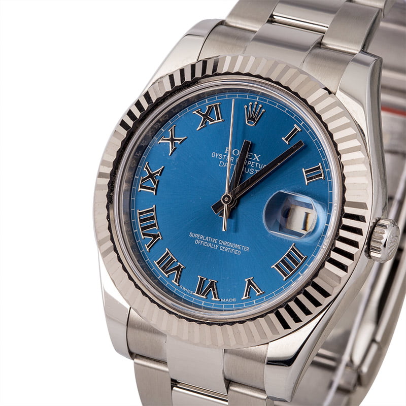 Used Rolex Datejust 116334 Blue Roman