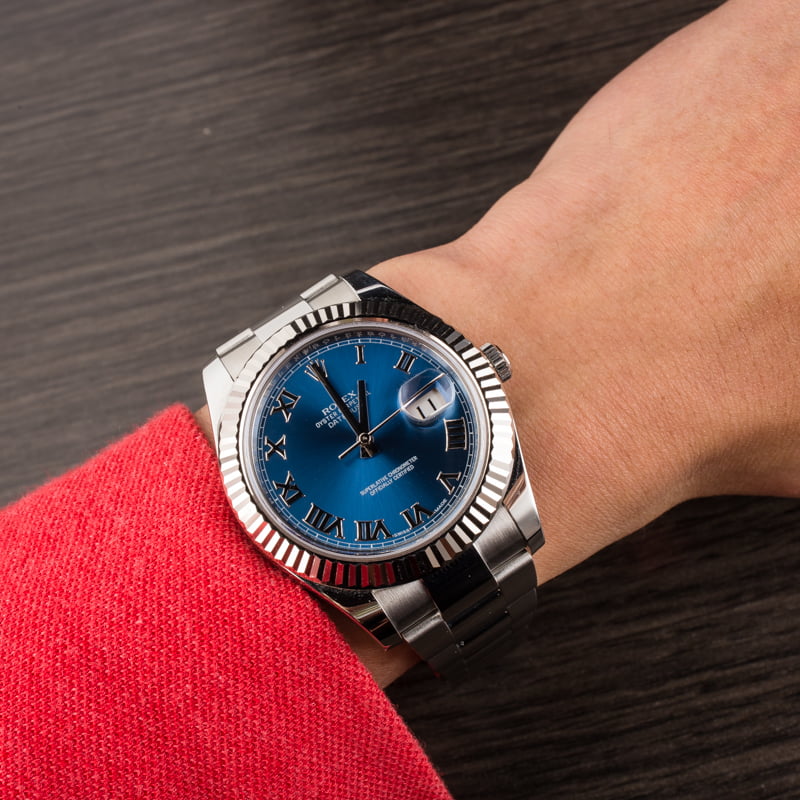 Used Rolex Datejust 116334 Blue Roman