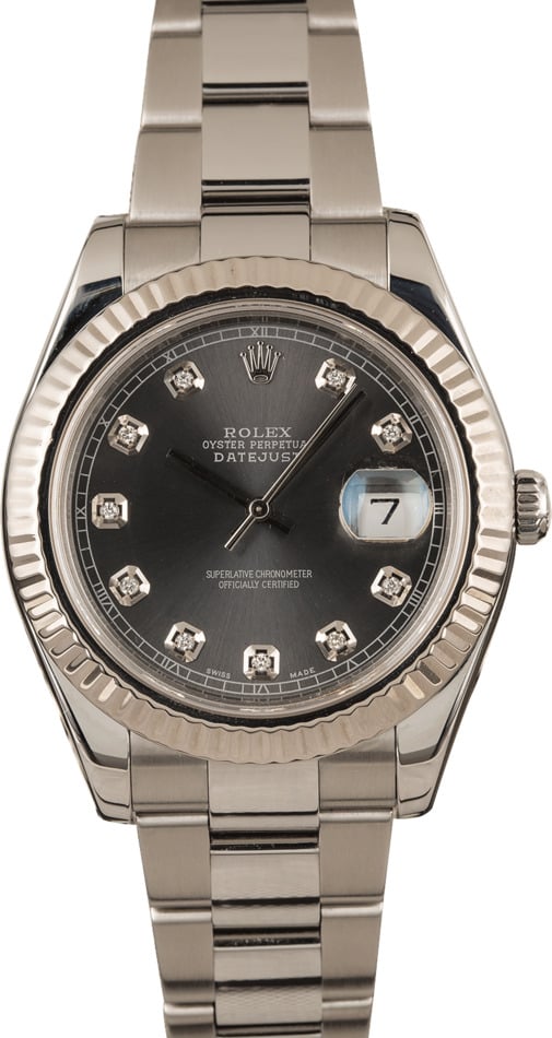 Used Rolex Datejust 116334 Slate Diamond Dial