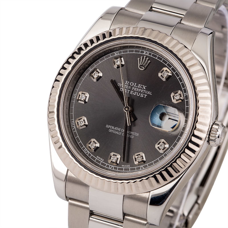 Used Rolex Datejust 116334 Slate Diamond Dial