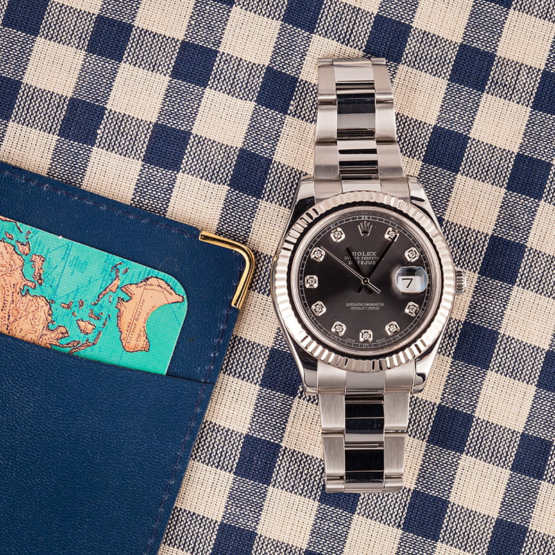 Used Rolex Datejust 116334 Slate Diamond Dial