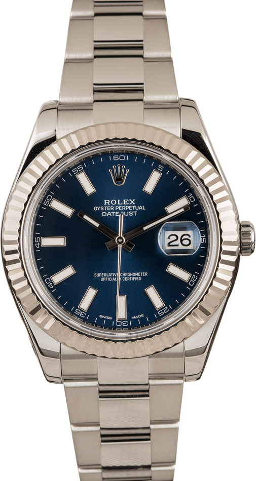 Pre-Owned Rolex Datejust 116334 Blue Dial