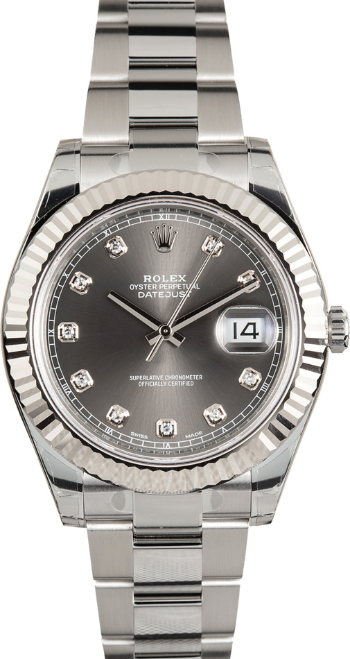 rolex datejust ii rhodium diamond dial