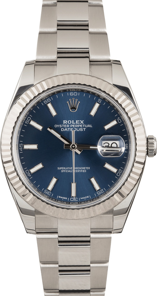 Used Rolex Datejust II Ref 126334 Blue Index Dial