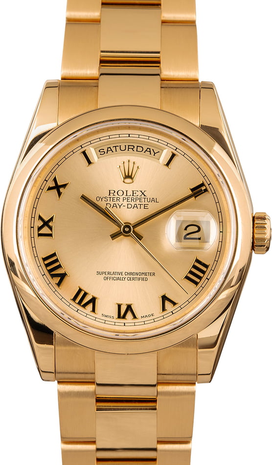 rolex day date gold used